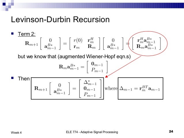 levinson durbin recursion